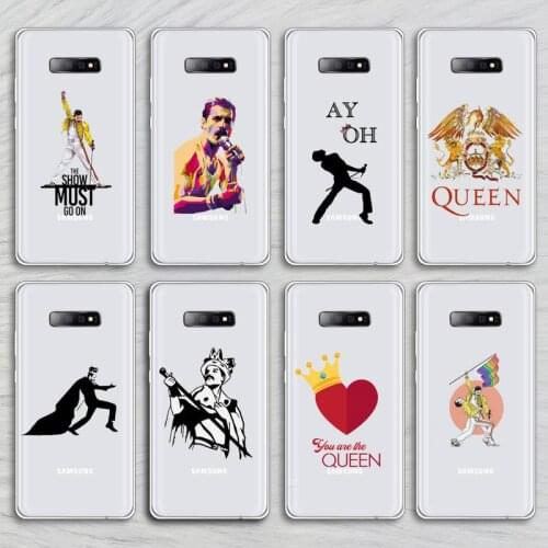 Freddie Mercury Queen band Phone Cases Transparent for Samsung A71 S9 10 20 HUAWEI p30 40 honor 10i 8x xiaomi note 8 Pro 10t 11