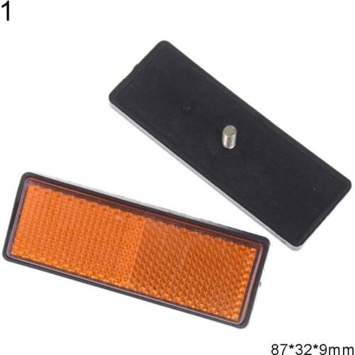 2Pcs Rectangle Round Car Motorcycle Bike Caravan Lorry Screw On Safety Reflector Car Reflector