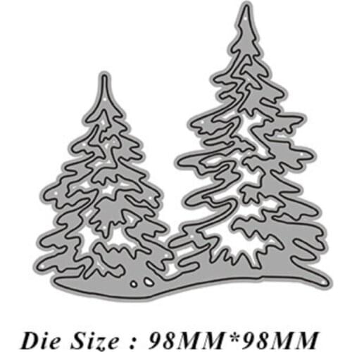 Two Pine Trees Frame New Metal Cutting Dies for 2021 Scrapbooking Edge No Stamps Cuts Crafts Decoration Cutter Paper Cardmaking