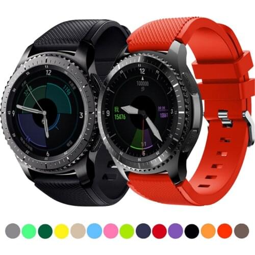 For Gear S3 Frontier Strap Silicone Bracelet For Samsung Galaxy Watch 3 41mm 45mm Gear S2 20mm 22mm Watchband Huawei Watch GT 2