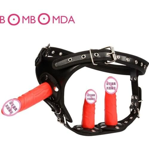 Sex Shop Lesbian Gay Leather Strap On Dildo Penis Removable Masturbation Anal Plug Vagina Massage Sex Toys For Women Sex Product