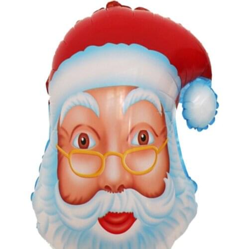 2000pcs 84x39cm Santa Claus aluminum foil balloon walking stick Santa chrismas day balloon