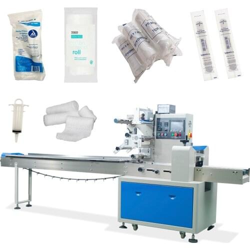 Syringe packaging machine medical supplies flow wrap machine