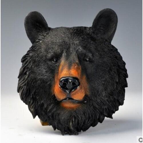 Resin art bar cafe Lion dog head Wolf wave Hang animal heads wall Household creative realistic display decoration statues Home