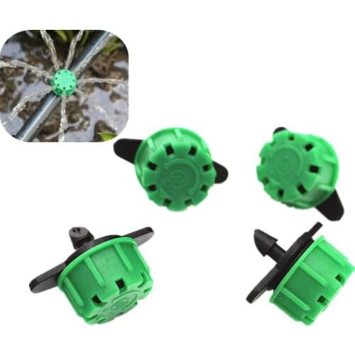 8 Hole Green Flow Adjustable Dripper Garden Emitter 1/4" Inch Barb Connector Greenhouse Potted Drip Irrigation Fittings