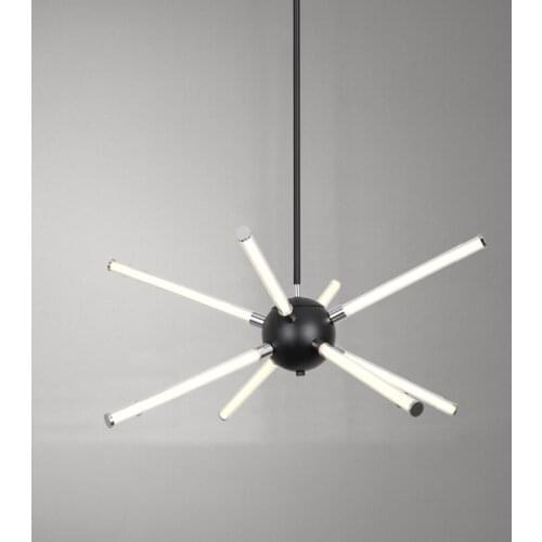 BDG Chrome plating Modern Led Pendant Lights For Living Room Bedroom Acrylic light pipe Dining Room Kitchen Led Pendant Lamps