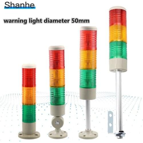 LED lamps 12V 24V 220V Safety Stack Lamp Flash Industrial Tower Signal warning Light Steady light diameter 50mm