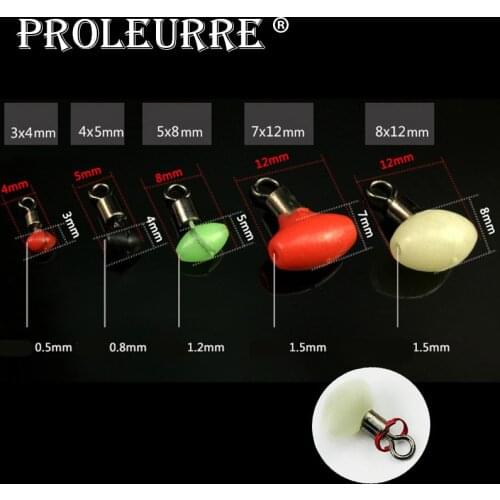 Proleurre 20pcs Luminous Fishing Barrel Bearing Rolling Swivel Solid Ring Rolling Fishing Swivel Fishing Line Connector Swivel