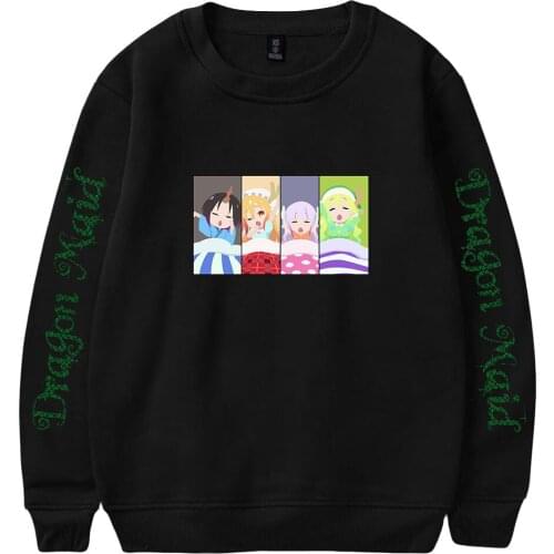 Miss Kobayashis Dragon Maid Anime Crewneck Sweatshirts Women Men Long Sleeve Sweatshirts Hot Sale Casual Streetwear Clothes