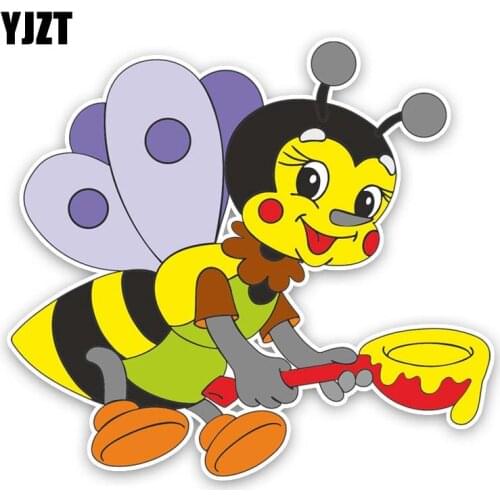 YJZT 15.1CM*13.6CM A Naughty Little Bee PVC Decal Decorate Car Sticker 12-300762