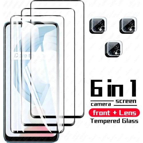 Glass on Realme c21 Tempered Glass For Oppo Realme c21 HD black Screen Protector Phone back camera lens Protective glass