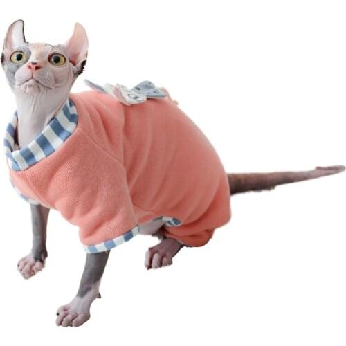 Cat Clothes Winter Cat Jumpsuit Sphinx Hairless Cat Sweater Cute Anti-hair Puppyt Pet Kitten Cotton Clothes pet cat clothing