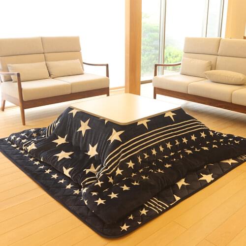 2pcs/set) Square Kotatsu Futon Top & Bottom Set Comforter For Foot Warmer Wood Table Japanese Futon Mattress&Table Cover