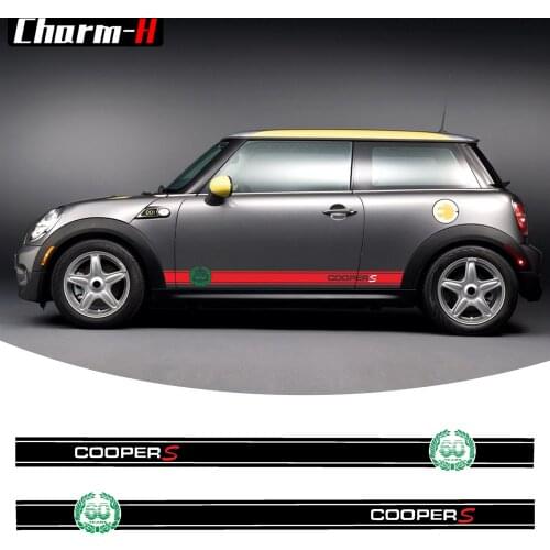 2pcs Car Side Skirt Stickers for MINI 60 Years Vinyl Decal For Mini Cooper S R50 R52 R53 R55 R56 R57 R58 R59 R60 R61 Accessories
