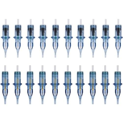 20Pcs Disposable Permanent Makeup Tattoo Cartridge Needle Rl/Rm/M1/Rs Eyebrow Lips Eyeliner Makeup Tattoo Rotary Pen Supply, 10P