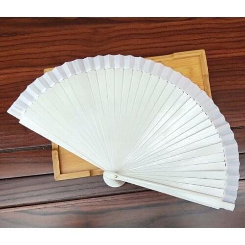 5 pcs Spanish White Wood Folding Hand Fan Party Favor Gift Wedding Prom Dance Fan Free Shipping