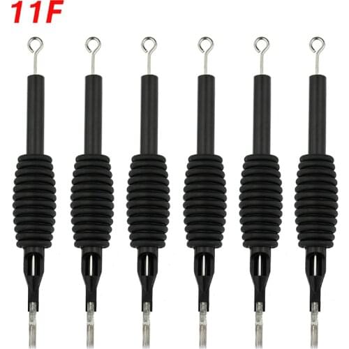 OPHIR 6PCS/Lot 11F Sterile Disposable Tattoo Nozzle Needle Tips and Tube 3/4 Grip _TA110(11F)-6x