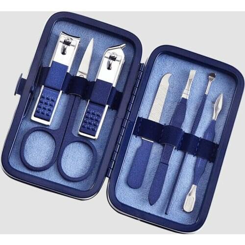 7pcs Stainless Steel Nail Cutter Pedicure Scissors Manicure Set Nail Clippers Pedicure w/ Travel Case Nail Clipper Tool