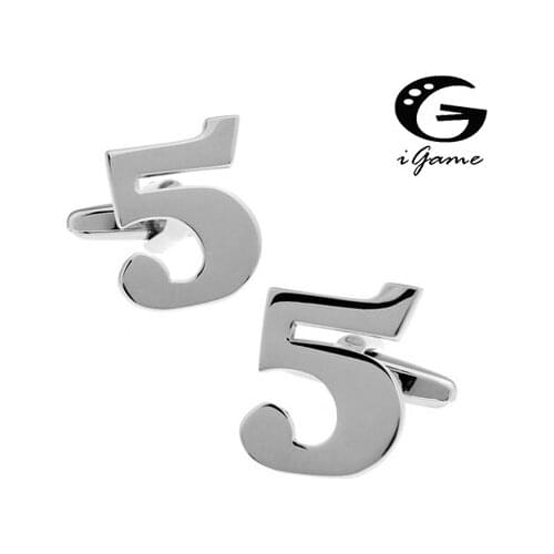 Arabic Numerals Quality Copper Material Symbol Of Number Five 5 Style Cuff Links