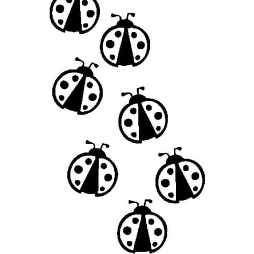 Ladybug Car Sticker Insect Cute Outdoor Animal Car Decal Pvc Decal Suitable for All Kinds of Cars Black/white, 10CM *18CM