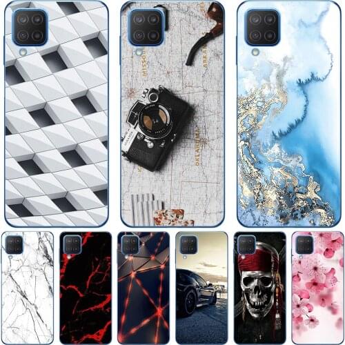 Phone Bags & Case For Samsung Galaxy M12 M32 M62 2021 Cover Soft Silicone Fashion Marble Inkjet Painted Shell Capa