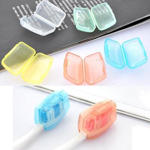 Toothbrush Cover Holder for Traveling Hiking Camping Brush Cap Case Protecter Transparent Colors