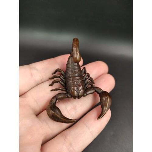 Pure handmade solid copper scorpion yengcai tea play tea insect ornaments