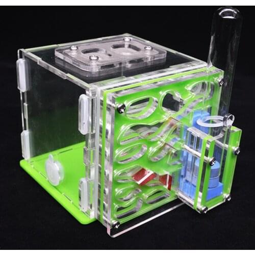 DIY Acryl Ant Farm Ant Nest with Feeding Area Ant House for Pet Anthill Workshop Ant Home with Moisturizing Water Tower 8*8*10cm