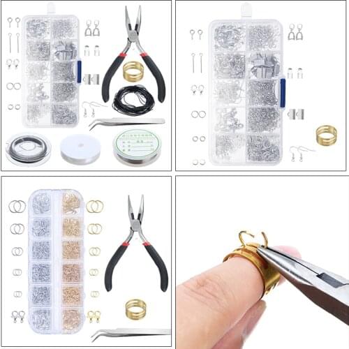 DIY Jewelry Making Kit Tool Wire Silver Color Sterling Beading Repair Tools Craft Supplies Necklace Bracelet Jewelry Making