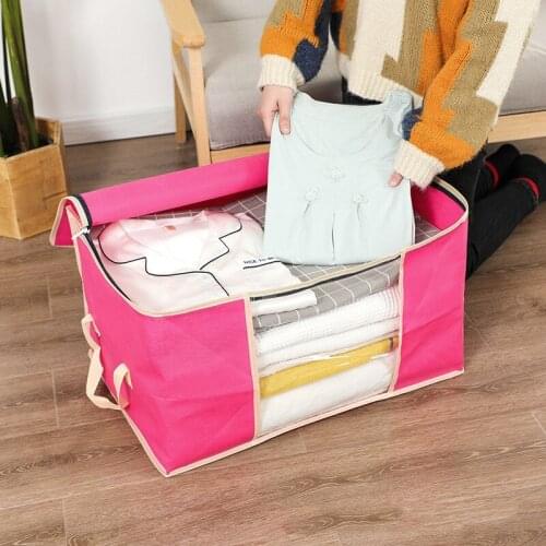 Quality Non-woven Fabric Storage Bag Clothes Quilt Organizers Luggage Packing Bags Handbag Moisture-proof Waterproof 60*40*35cm