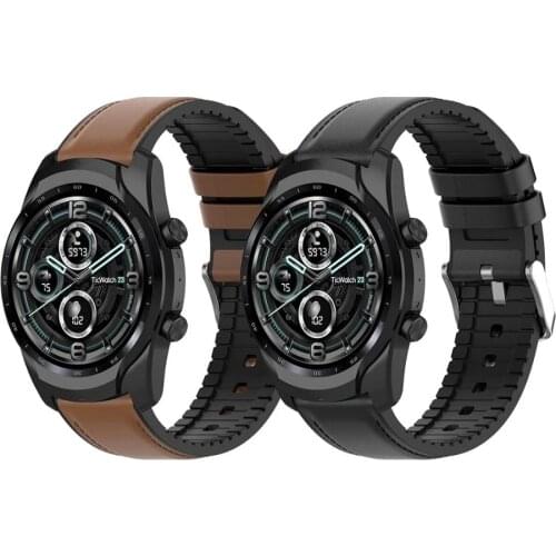 Leather Strap For Ticwatch Pro 3 GPS 4G/LTE Silicone Band For Ticwatch Pro 2020 GTX E2 S2 S Mens Replacement Bracelet