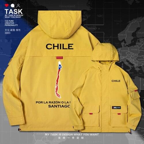 Chile Chilean CHL men jacket hooded map nation flag chaquetas hombre trench coat men for men streetwear jackets autumn clothes