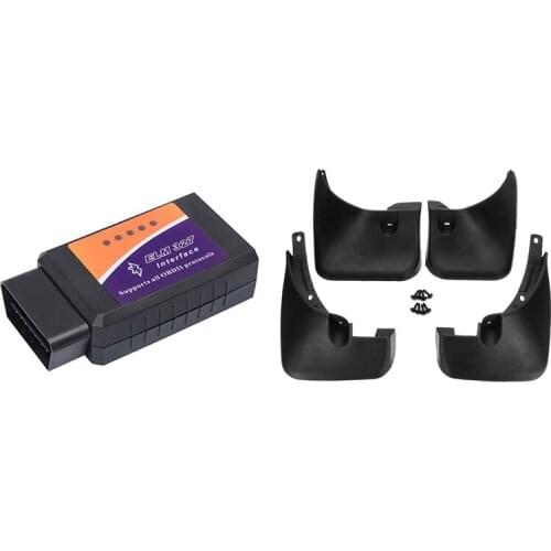 Mini Obd2 Bluetooth Scanner Bluetooth Pro Obdii Elm327 Obd2 V2.1 Obd Tool 1Set with Car Front & Rear Mud Flaps