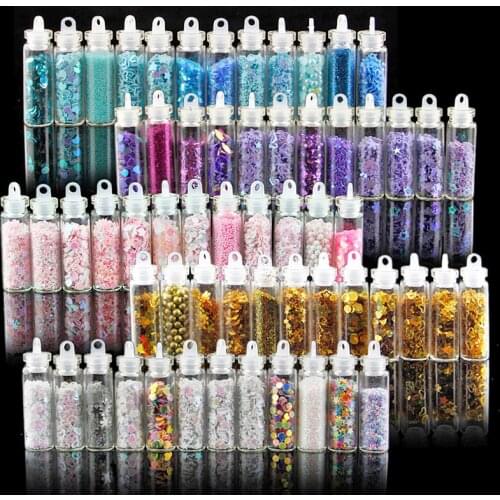 12bottle Resin Filler Glitter Flakes Sequins Resin Glitter Powder Set Kit Clay Filling Epoxy Resin Silicone Mold Making DIY