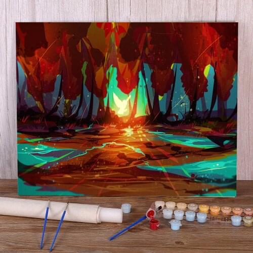 Scenery The Owl Place Painting By Numbers Package Oil Paints 50*70 Picture By Numbers Photo Decoration Adults Art