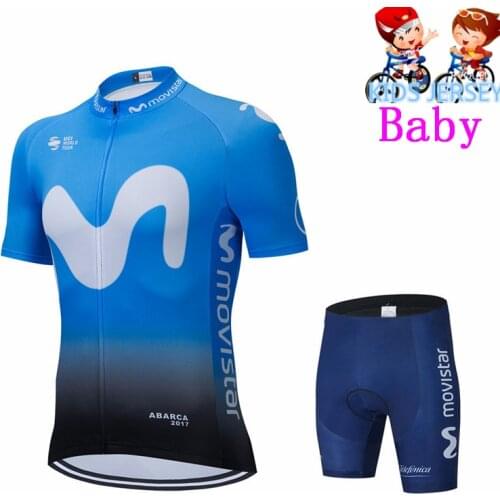 Movistar New Kids Cycling Jersey 2021 Bike Jersey Shorts Boys Road Mountain MTB Bicycle Clothes Maillot Ropa Ciclismo Summer