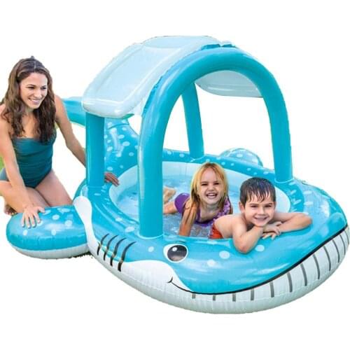 New Inflatable Swimming Pool Toddler Swim Boat Swimming Baby Swimming Pool Child Swimming Pool Water Seat Shading With Canopy