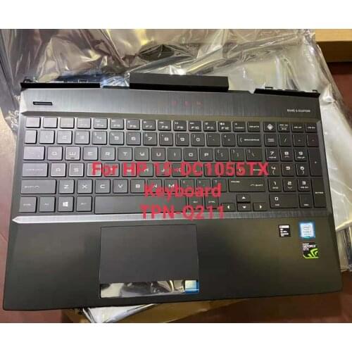 NEW Original Laptop For HP Pavilion Omen 15-DC TPN-Q211 Palmrest w/ White US Backlit Keyboard Touchpad L30195-001
