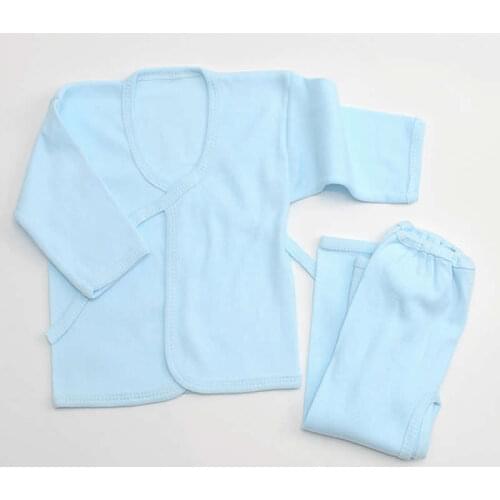 Newborn Babys Sets Hot Sell Combed Cotton Baby Underwear Set Baby Boy Clothes Newborn Cotton Two-piece Coat+Pants Set 0-6 Months