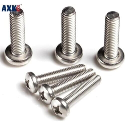 Parafuso Real 2019 Axk 50pcs M1.6/m2/m2.5/m3/m4 Din7985 Gb818 Stainless Steel Cross Recessed Pan Head Screws Phillips Bolts
