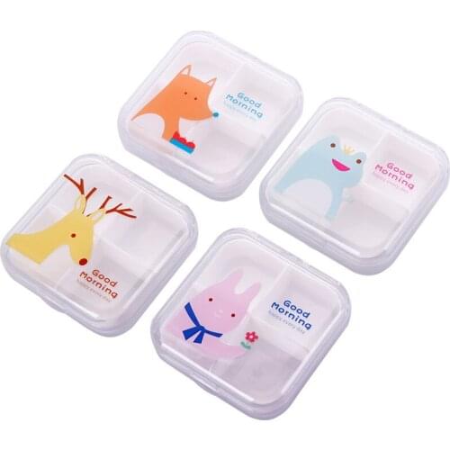 Portable Pill Cases Travel Dispen Storage Container Drug Dispenser Packing Container 4 Slot Moisture-proof Pill Box
