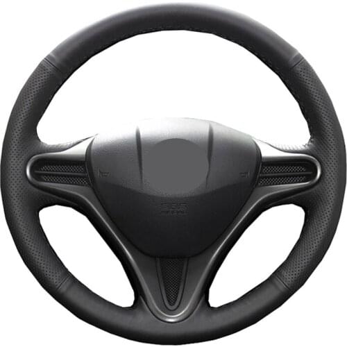 Hand Sewing Car Steering Wheel Cover Wrap Leather Suede For Honda Fit City Jazz 2009- 2012 2013 Insight 2010-2014 Funda Volante