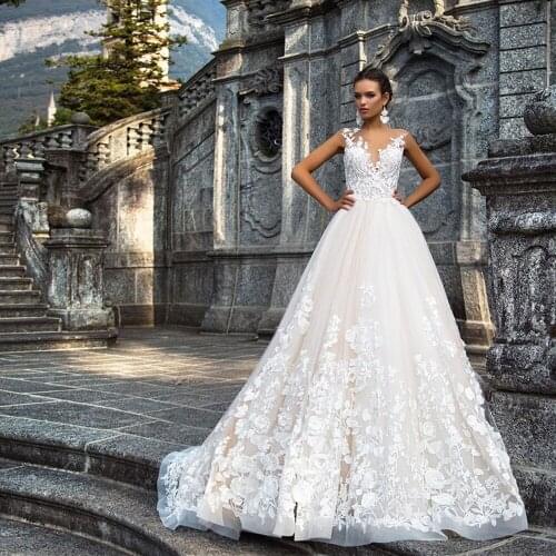 Sexy Wedding Dress Plus Size Vestido de Noiva Princesa Appliques Tulle Vintage Robe de Mariee Backless Sukienka Slubna