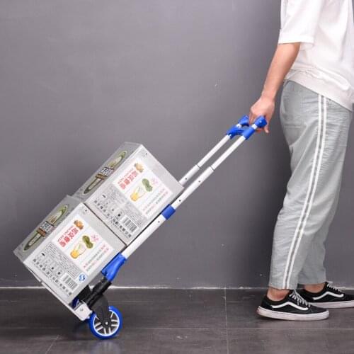 Folding Trolley Car Trolley Portable Small Cart Small Trailer Pull Truck Luggage Cart Truck Stroller