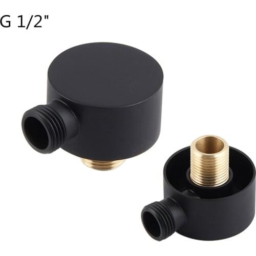 Shower Head Connector Bathroom Accessories Brass Body Bracket Black Wall Mounted Shower Hose Connector support Arm Chrome