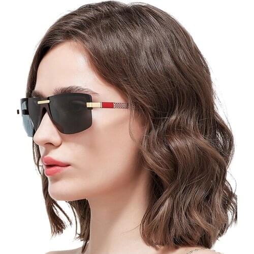 2020 New Rimless Driving Women Sun Glasses Brand Mens Polarized UV400 Mirror Sunglasses Fashion Shades Eyewear For Men oculos