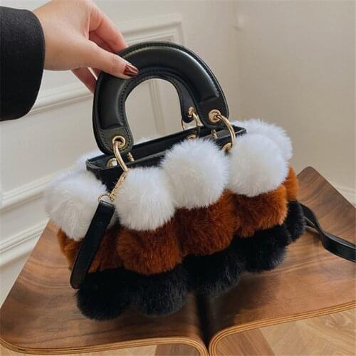 Luxury Brand Ladies Tote Bag 2021 Winter New High-quality Plush Womens Designer Handbag Travel Shoulder Messenger Bag Purses