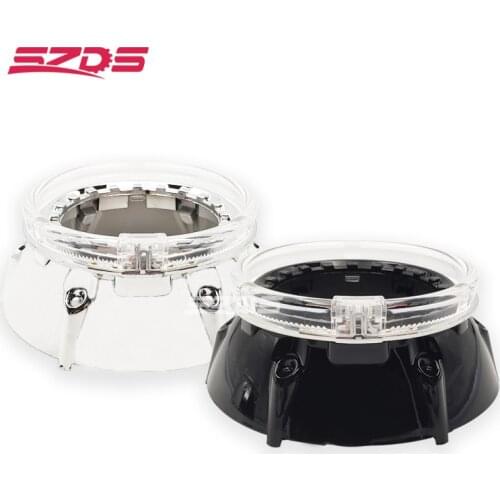 SZDS Car Styling 3.0 inch LED Running Angel eyes Bi Xenon Projector Lens Shroud For Koito q5 Hella 3r 5 DIY Retrofit Hood Mask