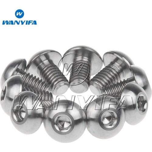 Wanyifa Titanium Bolt M5x8 10 12 15mm Button Head Allen Key Screw for Water Bottle Cage Bike Bolts 10Pcs