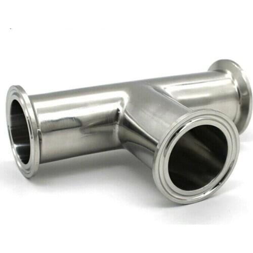 19-102mm Stainless Steel 304 Sanitary 3 Way Tee Ferrule three cross Pipe Fitting